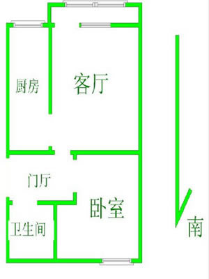 慧谷金色家园二期户型图&nbsp;1室1厅1卫1厨 0.00㎡