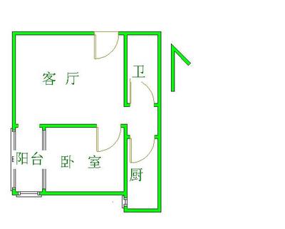金福家园一居户型图 1室1厅1卫1厨 0.00㎡