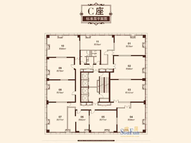 北京中国铁建广场户型介绍