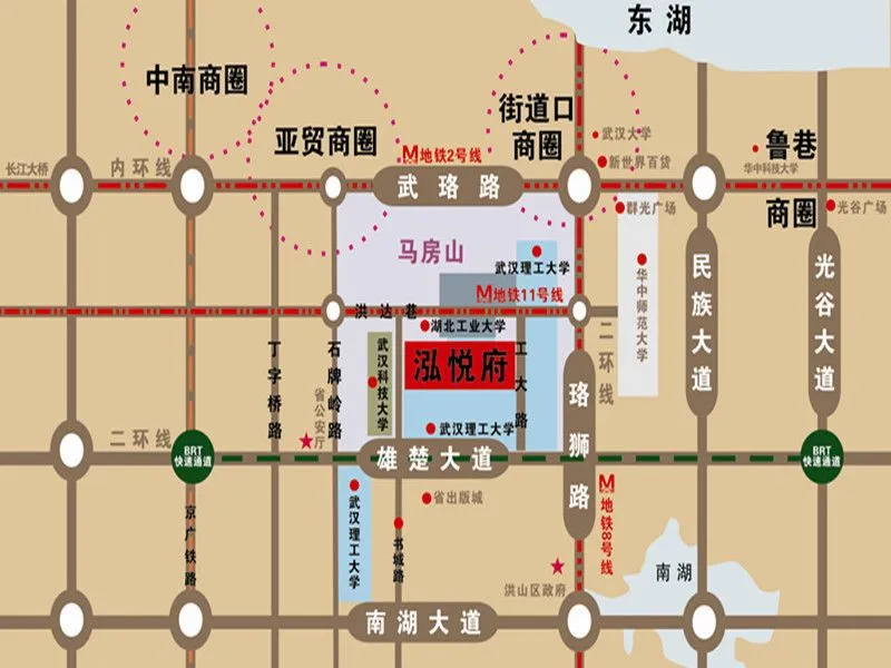 武汉泓悦府区域交通介绍