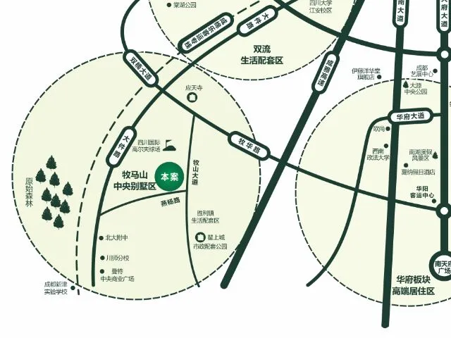 成都瑞升橄榄山区域交通介绍