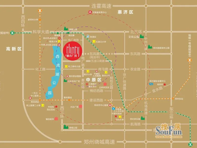 郑州华强城市广场区域交通