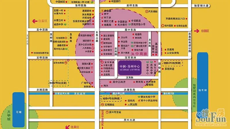 苏州中润苏州中心区域交通介绍