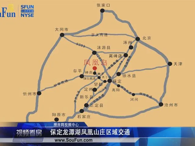 保定龙潭湖凤凰山庄区位交通