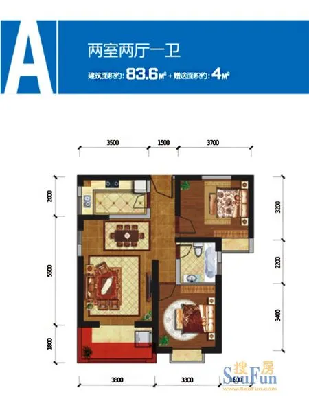 西安高新第五季83.6平户型介绍