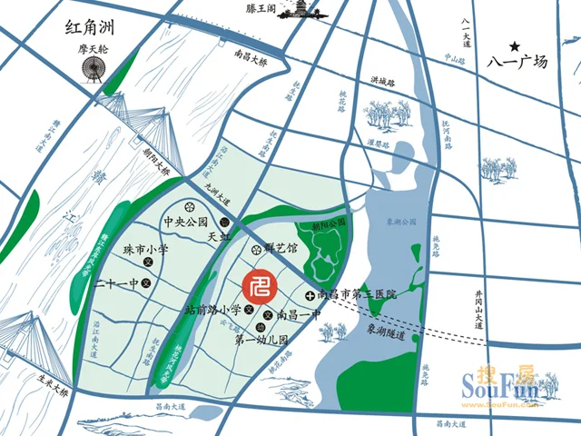 南昌联发君领朝阳区域交通