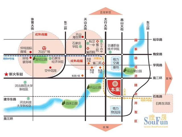 石家庄盛景八方区位交通介绍