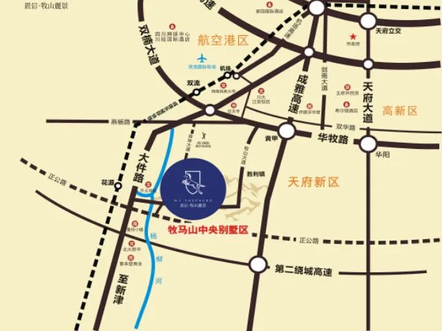 成都置信牧山丽景区域交通