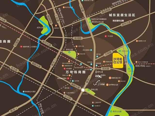 成都沙河名仕公馆区域交通