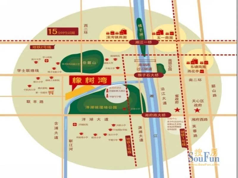 长沙华润橡树湾区域交通介绍