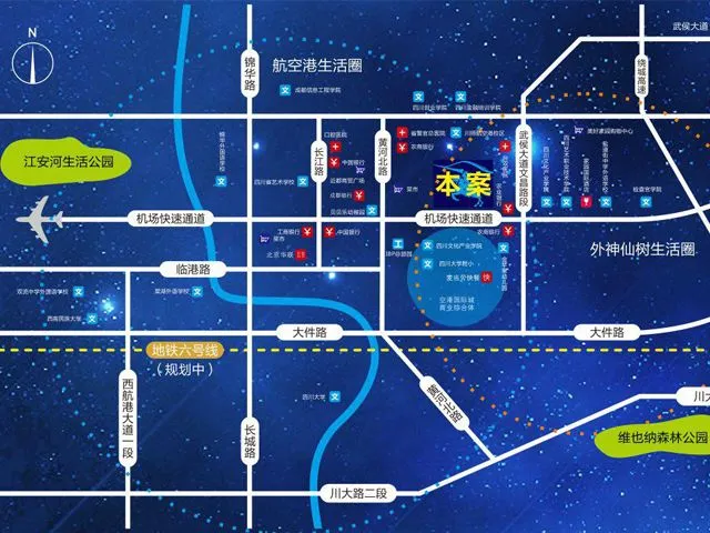 成都骑士郡锦程区域交通