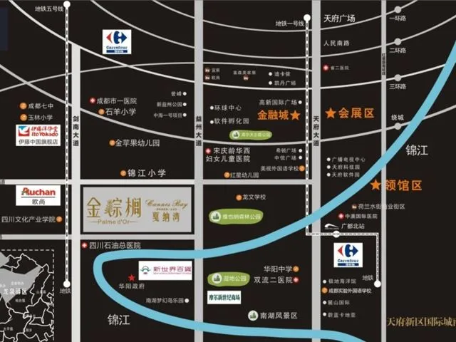 成都戛纳湾金棕榈区域交通介绍