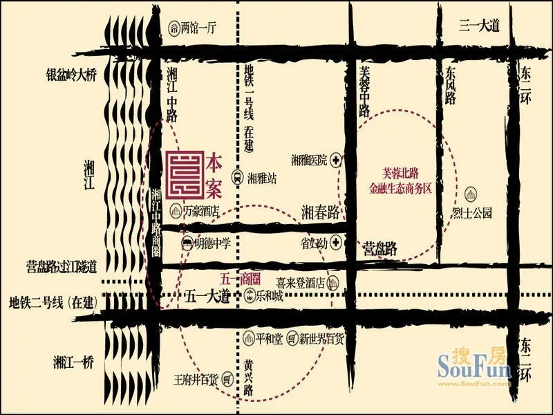 长沙复地崑玉国际区域交通介绍
