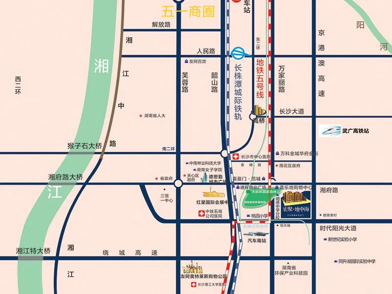 长沙宏聚地中海区域交通介绍