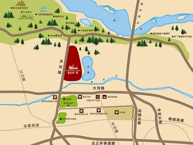 郑州怡丰森林湖区域交通介绍