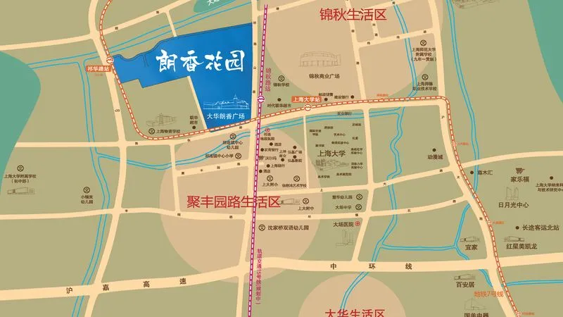 上海大华朗香花园区域交通介绍