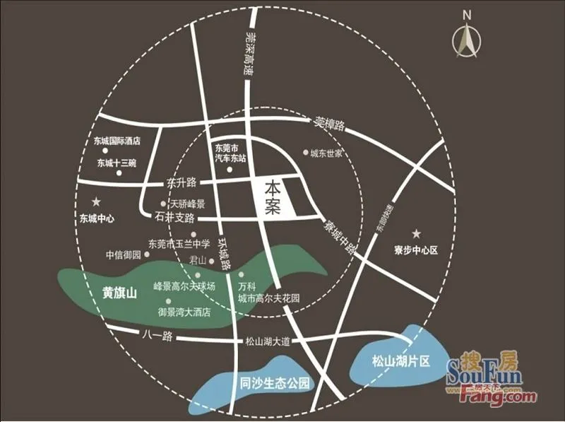 东莞丰泰旗山橡树郡区域交通