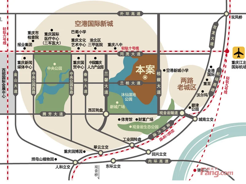 重庆润丰水尚区域交通介绍