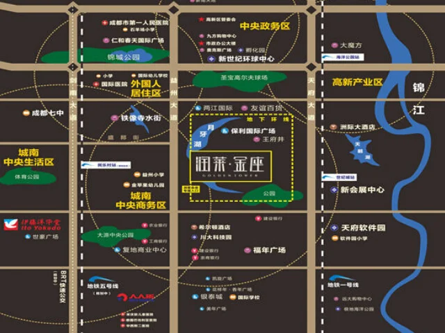 成都润莱金座区域交通介绍