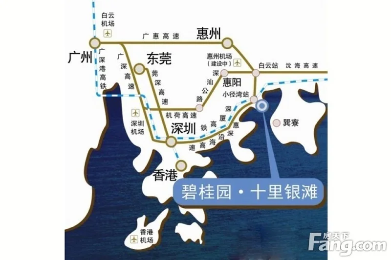 惠州碧桂园十里银滩区域交通
