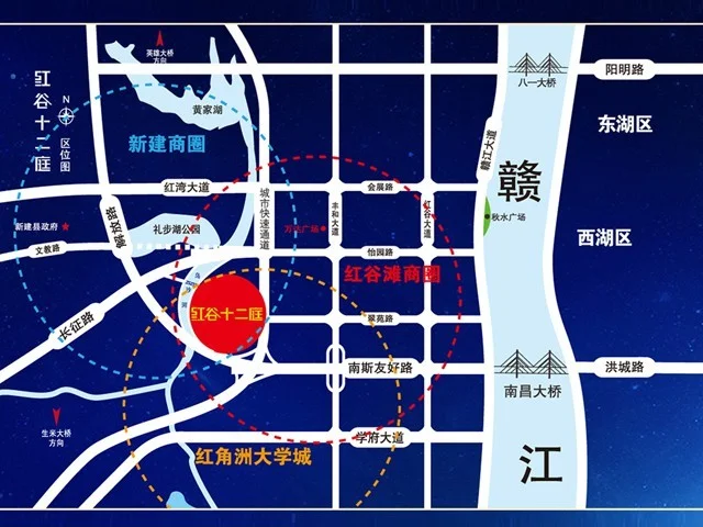 南昌红谷十二庭珑庭区域交通介绍