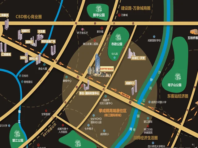成都乐天圣苑区域交通