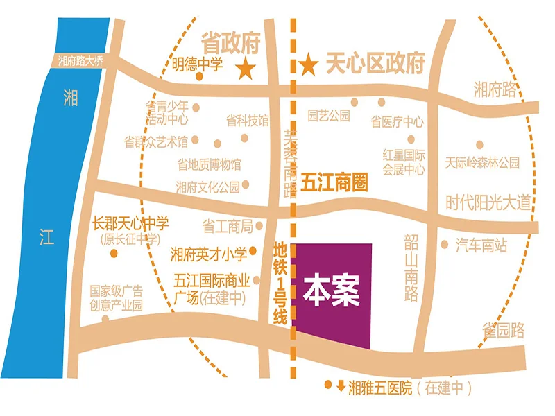 长沙五江夏威夷区域交通介绍