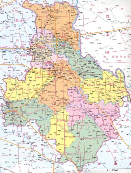 燕郊狼珍藏的数张通州地图,行政图区域图交通图和规划发展图等
