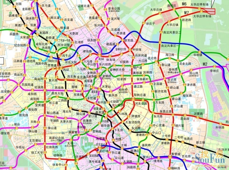 这是咱们天津地铁的规划图