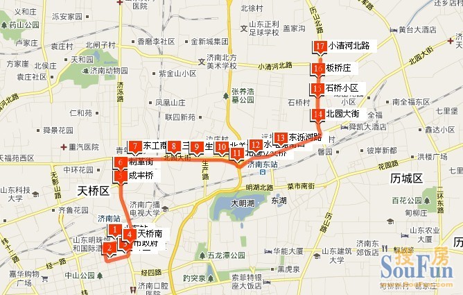 问:今天手机报通知k55路公交车要在9号改路线,请问还经过建设路(济南