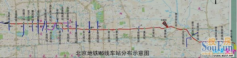 北京地铁6号线地图,线路图及站点名,北京规划地铁