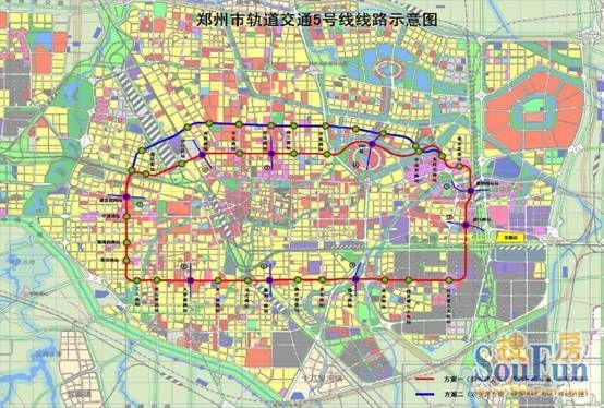 郑州市轨道交通5号线线路示意图
