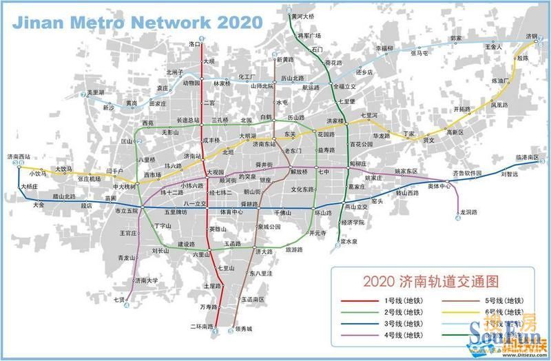 济南地铁轻轨线路图!