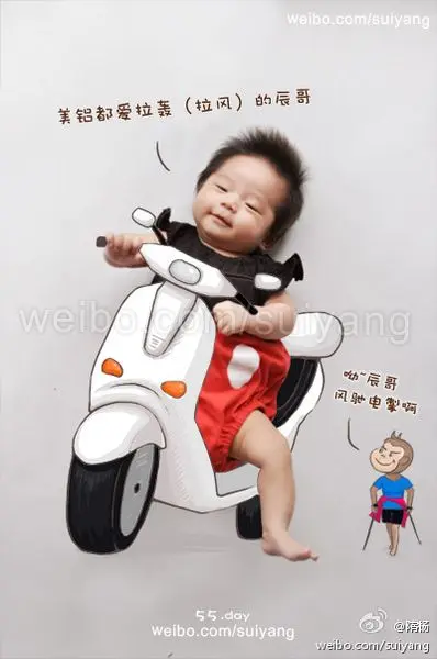 创意亲子照,百变小超人~会画画的妈妈隋杨,微