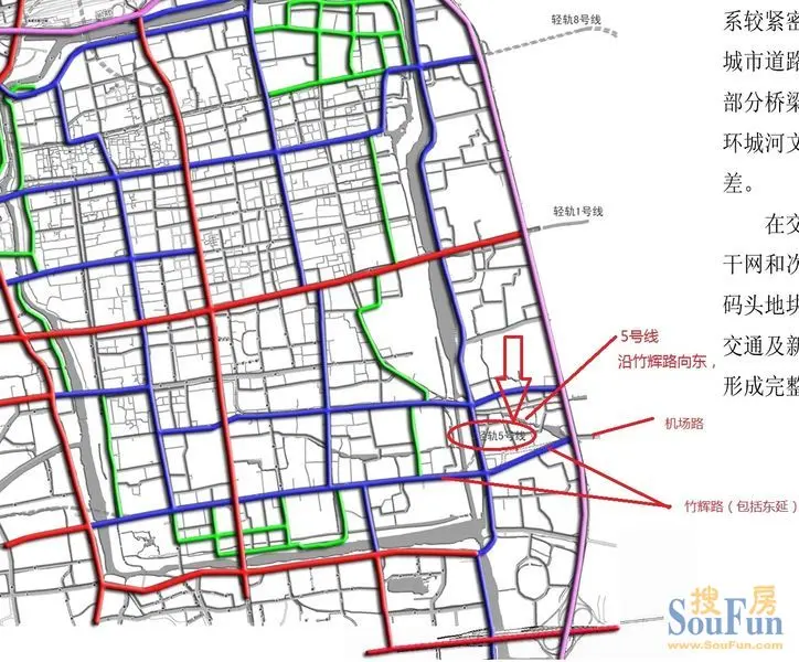 最新规划的轻轨5,8号线--苏州市规划局2012年7月公布