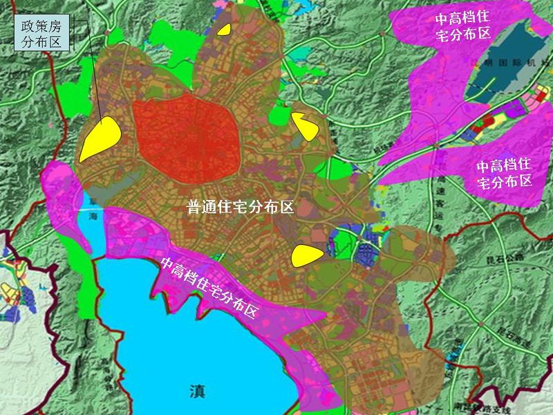 昆明城市发展与规划下的住宅区域分布