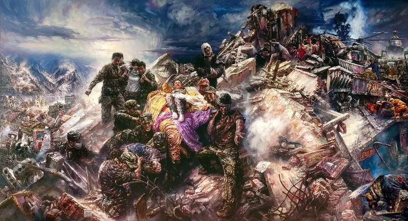 2008·汶川印象 穆健玮 一 油画大师曹勇先生赠送我一本他的