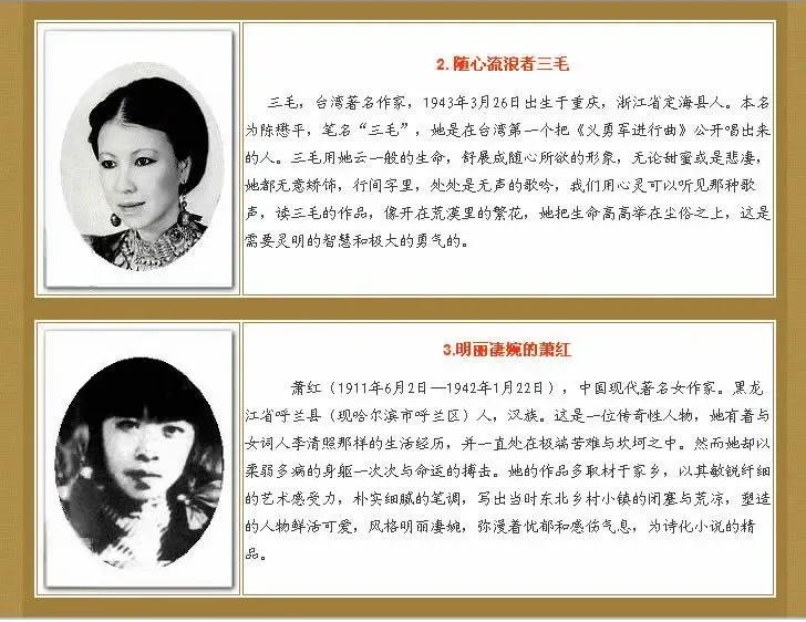 中国<em>近代</em>十大<em>才女</em>+(组图)