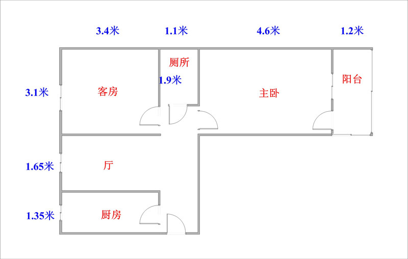 60平南北向两室一厅,寻求设计方案和报价!