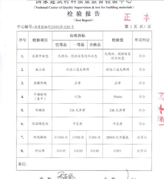 多乐士金装净味全效墙面漆检测报告