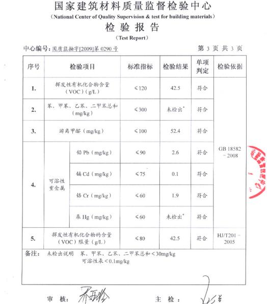 多乐士超哑光5和1墙面漆检测报告