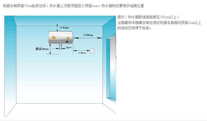 热水器安装示意图