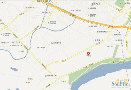 百度地图所标注于洪新城南李官村地理位置 _ 